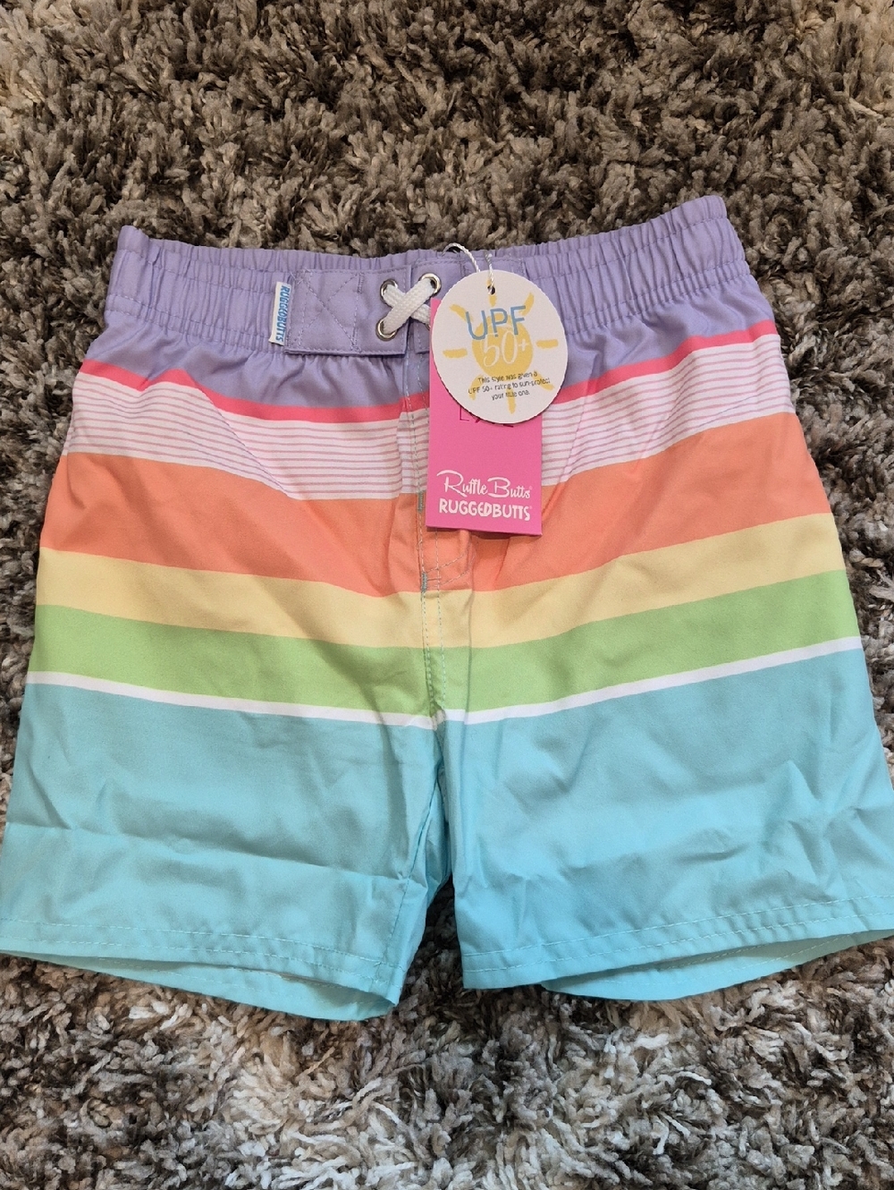 Rugged Butts Pastel Stripe Swim Trunks